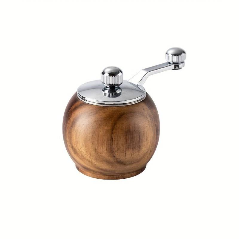 Hochwertige manuelle Pfeffermühle mit Keramikkern – runde Form, Konstruktion aus Acryl und Holz, Küchenwerkzeug, 1/3-Pack von Joom DACH
