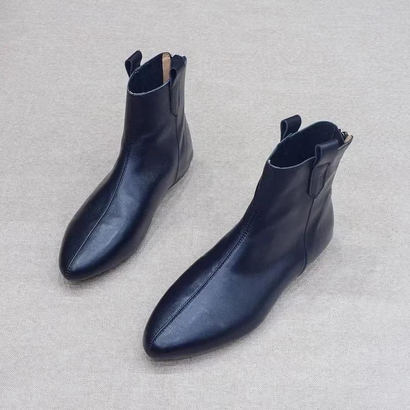 Hochwertige neue Damen Chelsea Boots mit spitzer Zehenpartie Herbstmode Reißverschluss hinten Klobiger Absatz Stiefeletten für Damen Schuhe mit Absatz 35 schwarz von Joom DACH