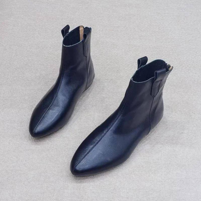 Hochwertige neue Damen Chelsea Boots mit spitzer Zehenpartie Herbstmode Reißverschluss hinten Klobiger Absatz Stiefeletten für Damen Schuhe mit Absatz 35 schwarz von Joom DACH
