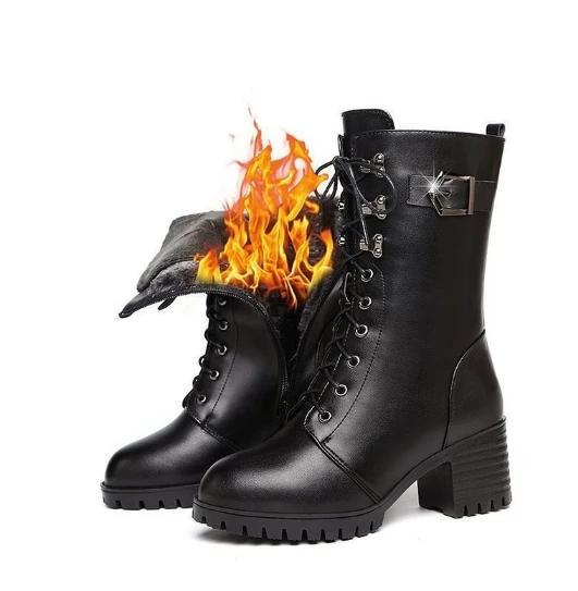 Hochwertige schwarze Damenstiefel Neue warme kalte Winterstiefel aus Leder für Damen Rutschfeste, verschleißfeste kurze Stiefel 38 grau von Joom DACH