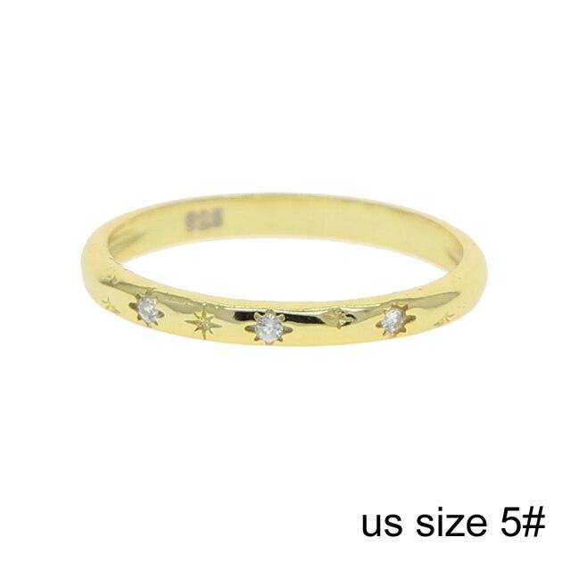 Hochwertiger Bling 100 % 925 Sterling Silber Zarter Fingerschmuck Micro Pave Cz Tiny Star Frauen Hochzeit Verlobungsringe von Joom DACH