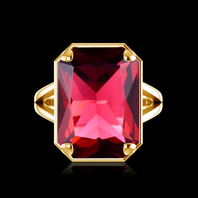 Hochwertiger Luxusring mit Rubin im Rechteckschliff, vergoldet mit 925er Sterlingsilber, Ring für Frauen, Mama, Vintage, elegantes Jubiläumsgeschenk 10 von Joom DACH