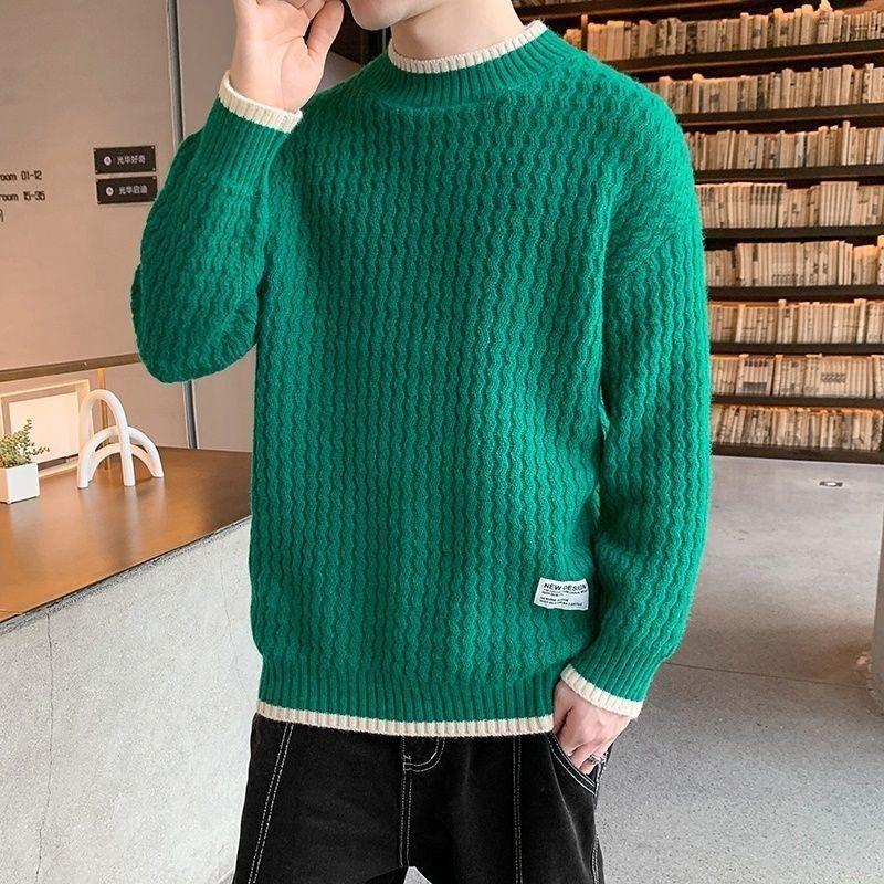 Hochwertiger Pullover für Herren im Winter-Strickpullover-Stil, lockerer und warmer, dicker Street-Herbstpullover 2023 Neu XXXL grün Hochwertiger Pullover für Herren im Winter-Strickpullover-Stil, lockerer und warmer, dicker Street-Herbstpullover 2023 Neu XXXL grün von Joom DACH