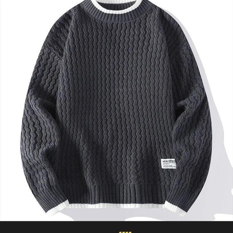 Hochwertiger Pullover für Herren im Winter-Strickpullover-Stil, lockerer und warmer, dicker Street-Herbstpullover 2023 Neu XXXL grau von Joom DACH
