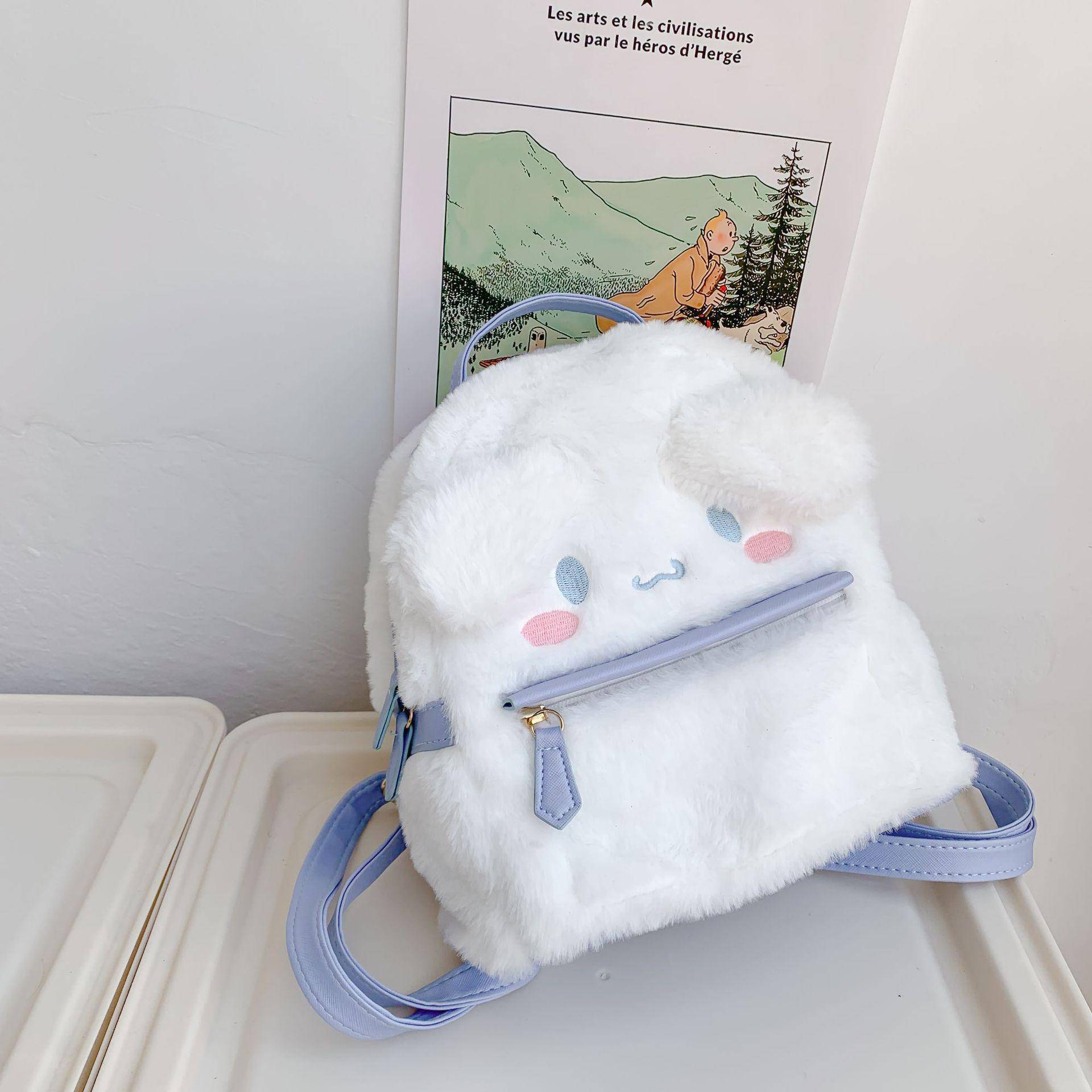 Hochwertiger neuer Plüsch-Rucksack, Mini-Schultasche für Mädchen und Jungen, süße Umhängetasche, Cartoon-Schultasche, Kindergarten-Geschenke von Joom DACH