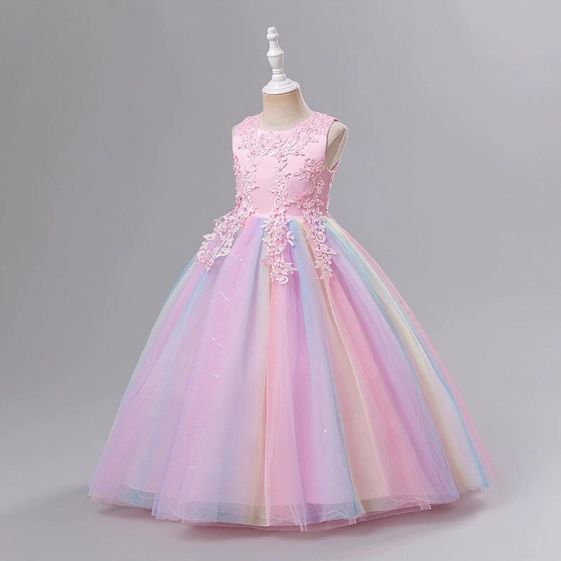 Hochzeit Kinder Kleid für Mädchen Abend Kinder Blume Prinzessin Festzug Kleid Teenager Party Kleid 110 rosa von Joom DACH