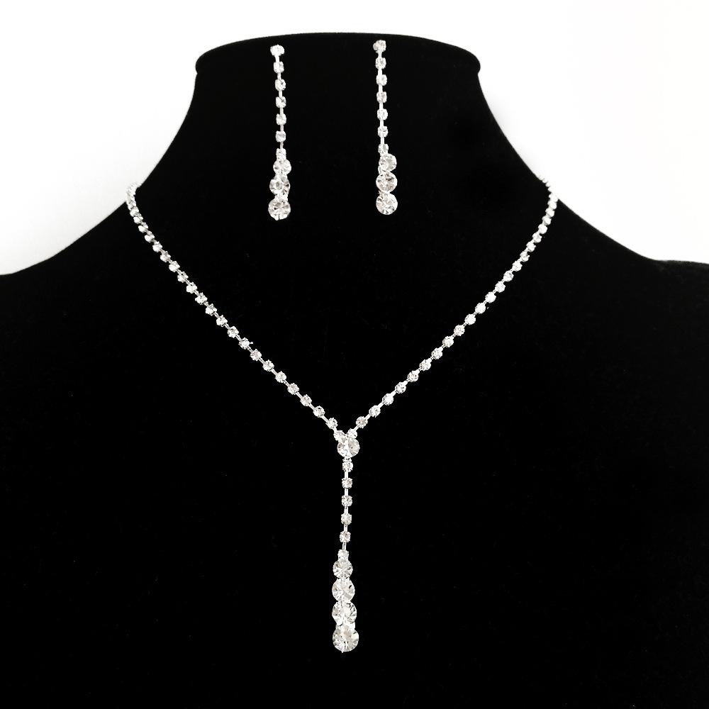 Hochzeitsaccessoires, Braut Strass-Halskette mit Wassertropfen, Ohrstecker-Set, Zweiteiliges Set für Damen von Joom DACH