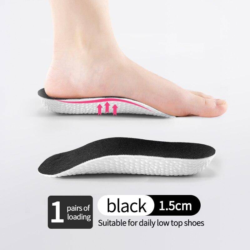Höhe erhöhen Einlegesohlen für Männer Frauen Schuhe Flache Füße Arch Support Orthopädische Einlegesohlen Turnschuhe Ferse Lift Memory Foam Schuh Pads 1.5cm schwarz von Joom DACH
