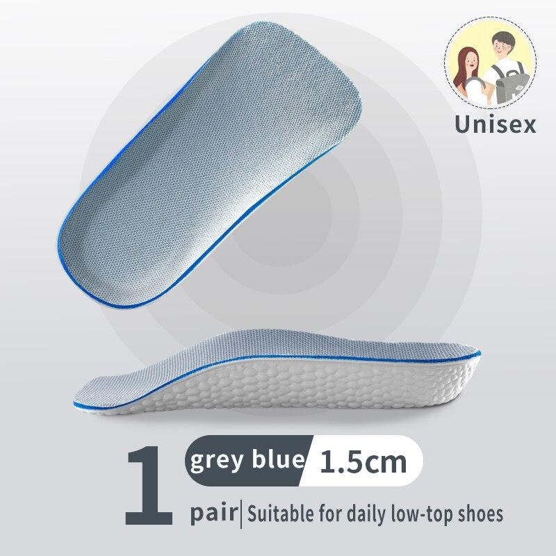 Höhe erhöhen Einlegesohlen für Männer Frauen Schuhe Flache Füße Arch Support Orthopädische Einlegesohlen Turnschuhe Ferse Lift Memory Foam Schuh Pads 1.5cm grau von Joom DACH
