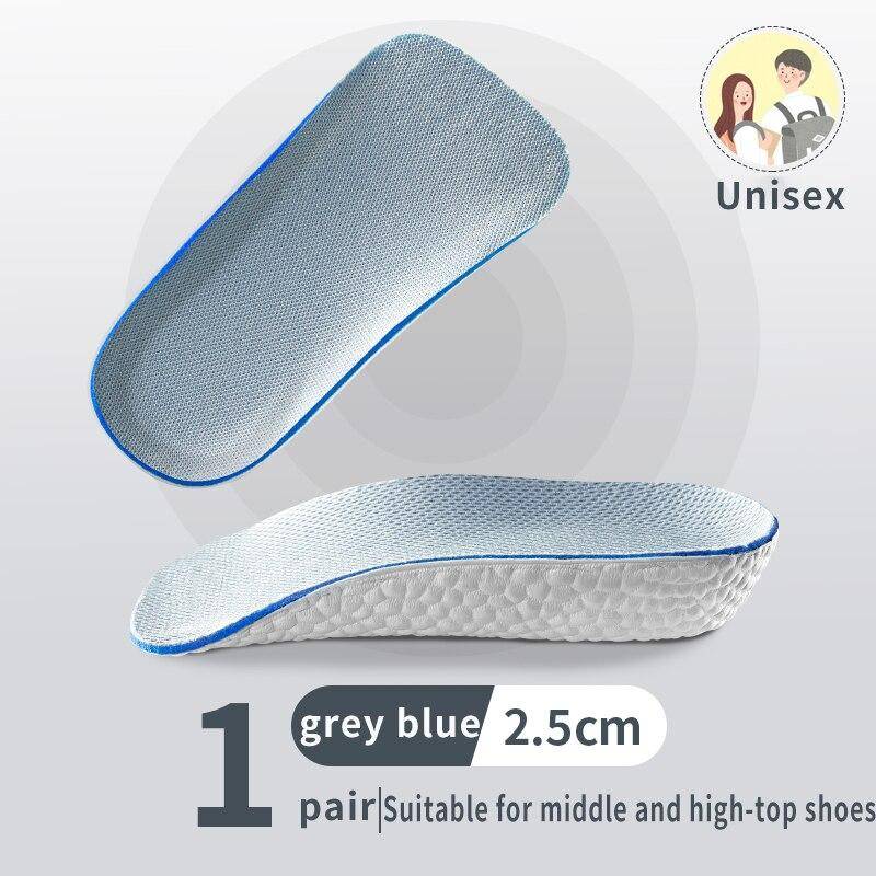 Höhe erhöhen Einlegesohlen für Männer Frauen Schuhe Flache Füße Arch Support Orthopädische Einlegesohlen Turnschuhe Ferse Lift Memory Foam Schuh Pads 2.5cm grau von Joom DACH