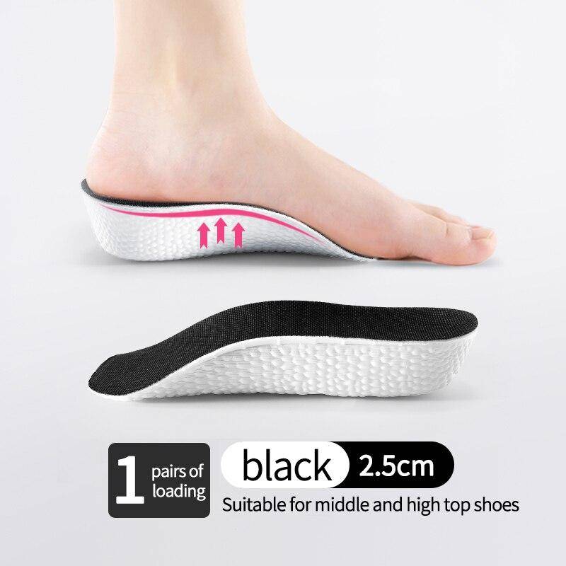 Höhe erhöhen Einlegesohlen für Männer Frauen Schuhe Flache Füße Arch Support Orthopädische Einlegesohlen Turnschuhe Ferse Lift Memory Foam Schuh Pads 2.5cm schwarz von Joom DACH