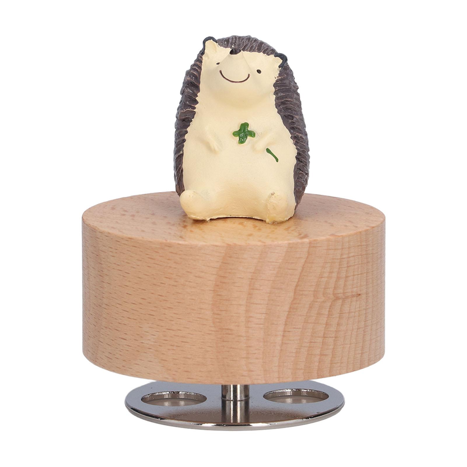 Hölzerne Runde Spieluhr DIY Tier-Spieluhr zur Möbeldekoration Weihnachtsgeschenke(Igel ) von Joom DACH