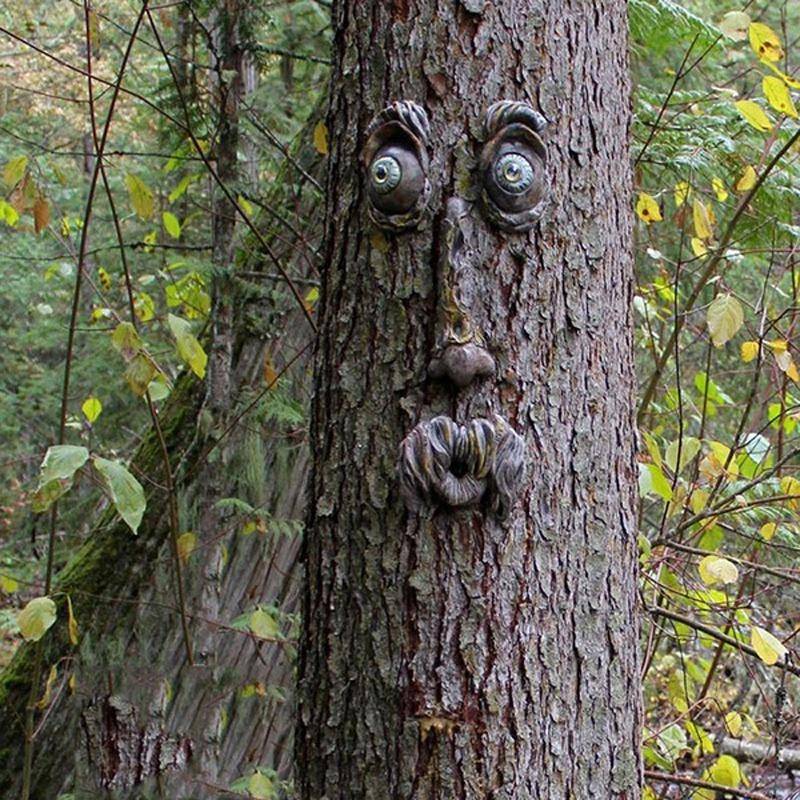 Hof Kunst Outdoor Baum Lustige Alte Mann Gesicht Skulptur Wunderliche Baum Gesicht Garten Dekoration von Joom DACH