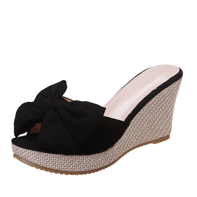 Hohe Keil Hausschuhe Frauen Faux Wildleder Große Schmetterling Knoten Sandalen Frau Sommer Offene spitze Rutschen Leinen Plattform Hausschuhe High Heels 39 schwarz Hohe Keil Hausschuhe Frauen Faux Wildleder Große Schmetterling Knoten Sandalen Frau Sommer Offene spitze Rutschen Leinen Plattform Hausschuhe High Heels 39 schwarz von Joom DACH