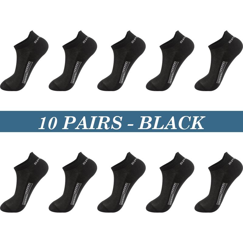 Hohe Qualität 10 Paar Männer Socken Atmungsaktive Baumwolle Sommer Sport Boot Socke Mesh Casual Sportlich Dünn Geschnitten Kurze Sokken Plus größe 37-48 EUR37-43 schwarz von Joom DACH