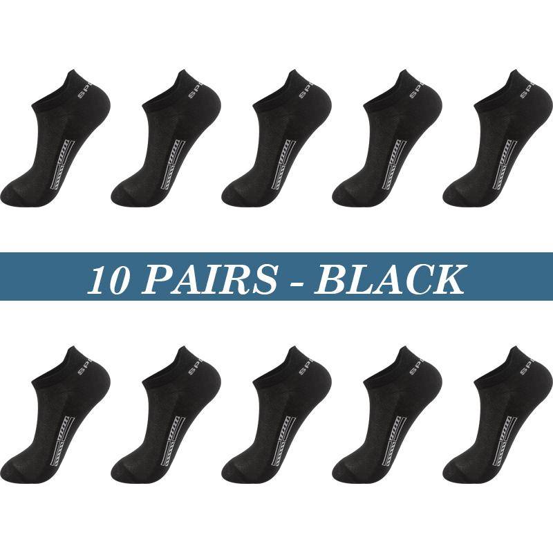 Hohe Qualität 10 Paar Männer Socken Atmungsaktive Baumwolle Sommer Sport Boot Socke Mesh Casual Sportlich Dünn Geschnitten Kurze Sokken Plus größe 37-48 EUR37-43 schwarz von Joom DACH