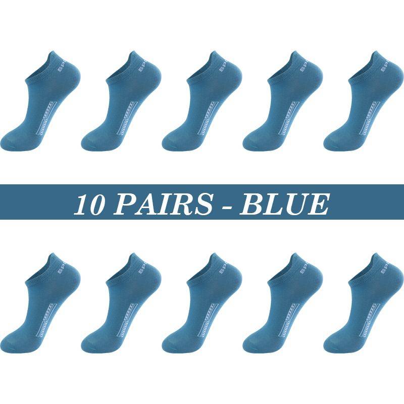 Hohe Qualität 10 Paar Männer Socken Atmungsaktive Baumwolle Sommer Sport Boot Socke Mesh Casual Sportlich Dünn Geschnitten Kurze Sokken Plus größe 37-48 EUR37-43 blau von Joom DACH