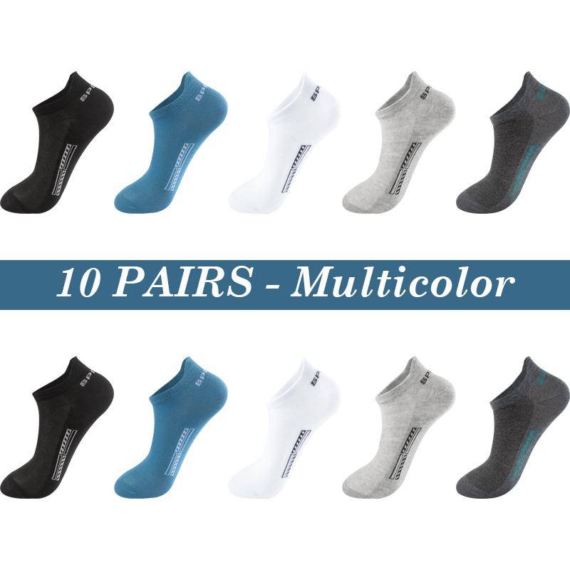 Hohe Qualität 10 Paar Männer Socken Atmungsaktive Baumwolle Sommer Sport Boot Socke Mesh Casual Sportlich Dünn Geschnitten Kurze Sokken Plus größe 37-48 EUR37-43 bunt von Joom DACH