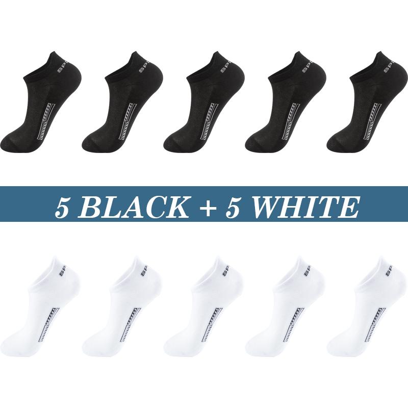 Hohe Qualität 10 Paar Männer Socken Atmungsaktive Baumwolle Sommer Sport Boot Socke Mesh Casual Sportlich Dünn Geschnitten Kurze Sokken Plus größe 37-48 EUR37-43 schwarz/weiß von Joom DACH