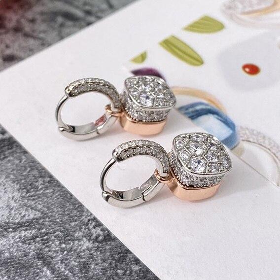 Hohe Qualität 925 Silber vergoldet Ohrring schwarz grün blau Farbe Kristall Tropfen Ohrringe für Frauen (DJ1588) silber von Joom DACH