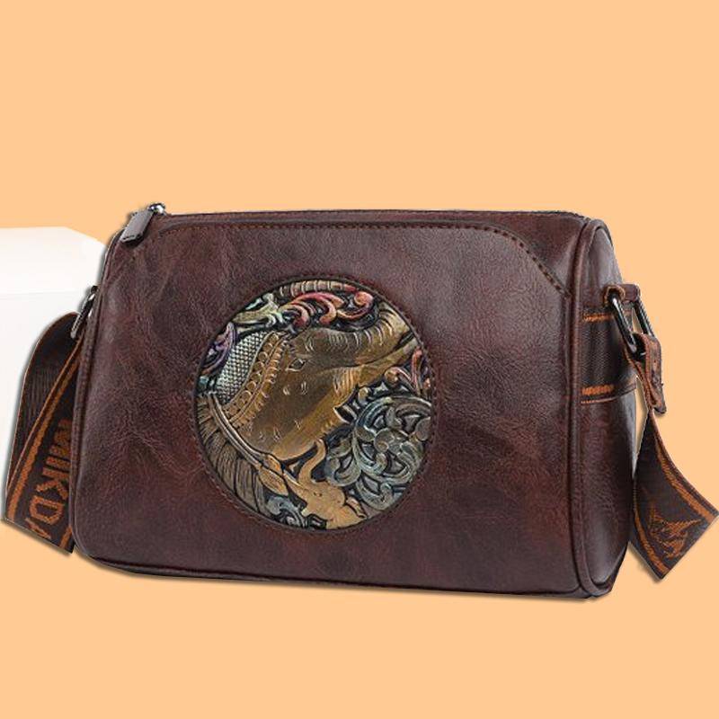 Hohe Qualität Frauen Öl wachs Leder Messenger Schulter Tasche Handtasche Retro Weibliche Kleine Kapazität Umhängetasche Dame Neue Luxus Sac 23cm 11cm 14cm hellbraune von Joom DACH