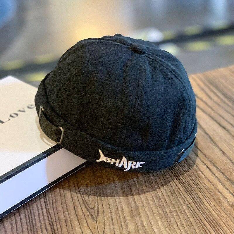 Hohe Qualität Hip-Hop Melone Cap Bonnet Dad Caps Mode Männer Docker Cap Retro Sailor Cap Beanie Hüte Männer Frauen Warme Eimer Kappe Brimless Hut 56-58cm schwarz von Joom DACH