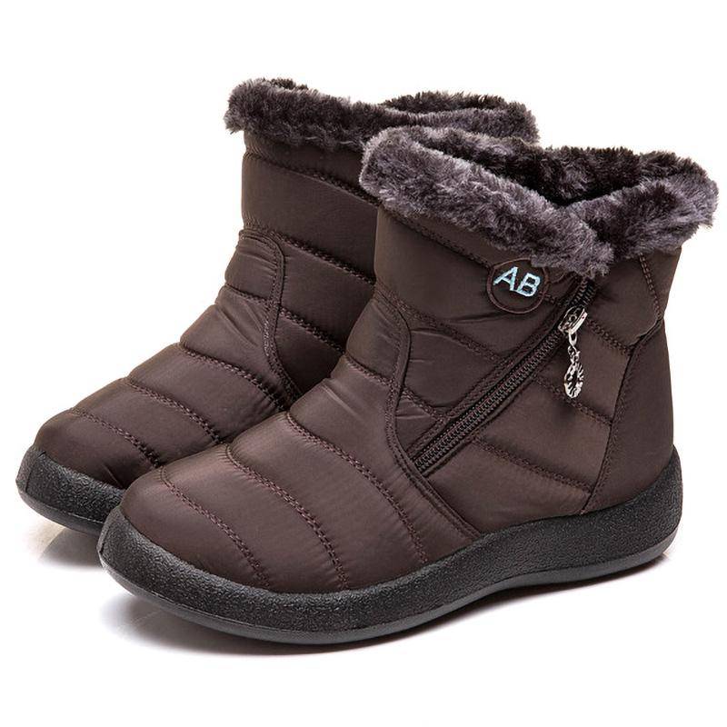 Hohe Qualität Winter Stiefel Damen Stiefel Mutter Schuhe Wasserdichte Stiefeletten Frauen Regen Warme Pelz Fuß 35 braun von Joom DACH
