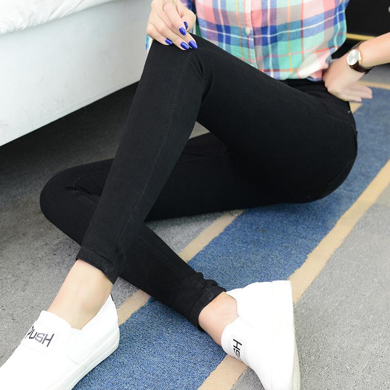 Hohe Taille, modisch, schmal, kleiner Fuß, Jeans, dünne Damen-elastische lange Hose 30 von Joom DACH