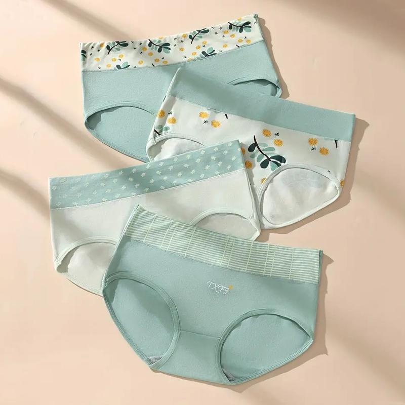 Hohe Taille 4 Teile/satz Baumwolle Höschen Frauen Unterwäsche Slips Weibliche Dessous Plus Größe M-5XL 4XL von Joom DACH
