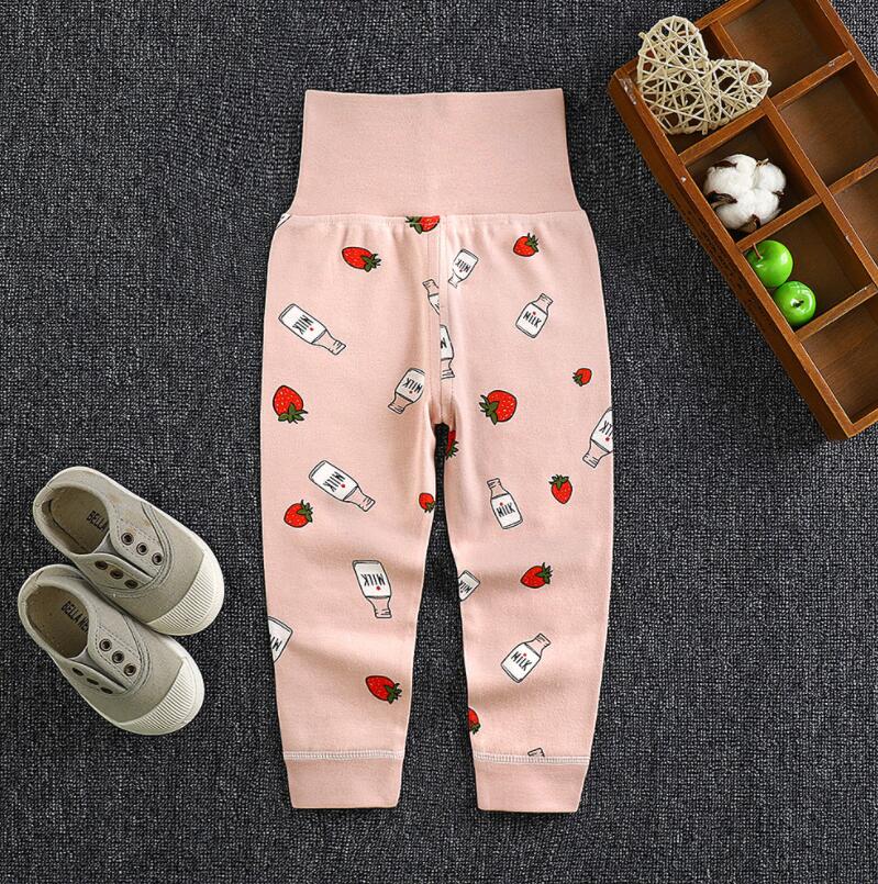Hohe Taille Mädchen Jungen Baumwolle Hosen Frühling Herbst Kinder Hosen Stretch Hosen Tragen Hosen 80cm rosa von Joom DACH