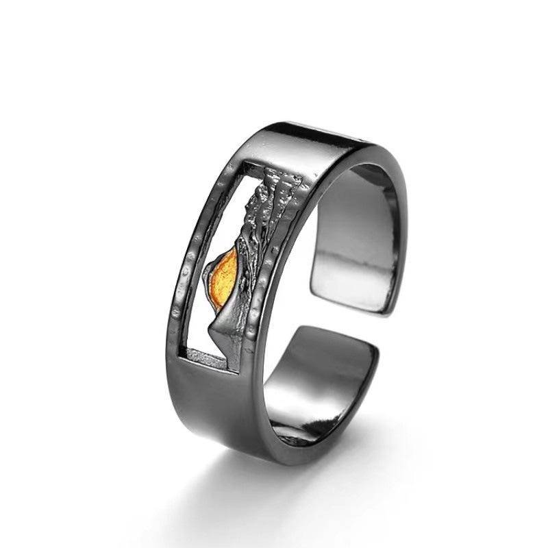 Hohle Spitze Ring Für Männer Schmuck Offene Größe Trendy 925 Sterling Silber Ring Männliche Persönlichkeit Coole Zeigefinger Zubehör von Joom DACH