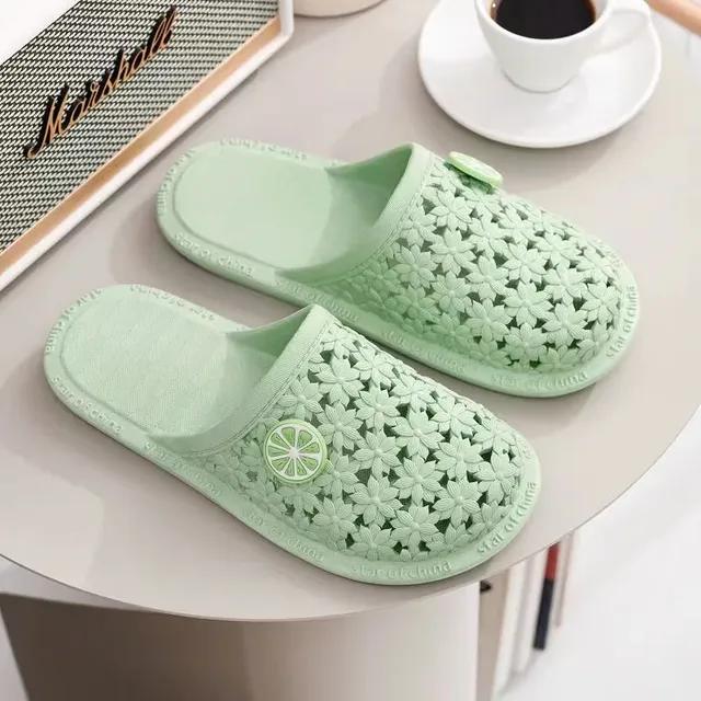 Hohllochschuhe Frauen Home Wrapped Fußsandalen Mode Oberbekleidung Hausschuhe Silent Anti-Rutsch Lazy People's Schuhe Koreanische Sommer 40 grün von Joom DACH