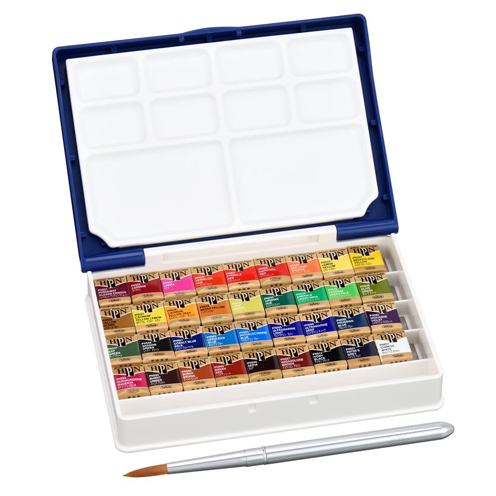 Holbein Feste Aquarellfarbe, Künstler-Pan-Farbe PN698, 36-Farben-Set, Box 02698 (Palm Plus) von Joom DACH