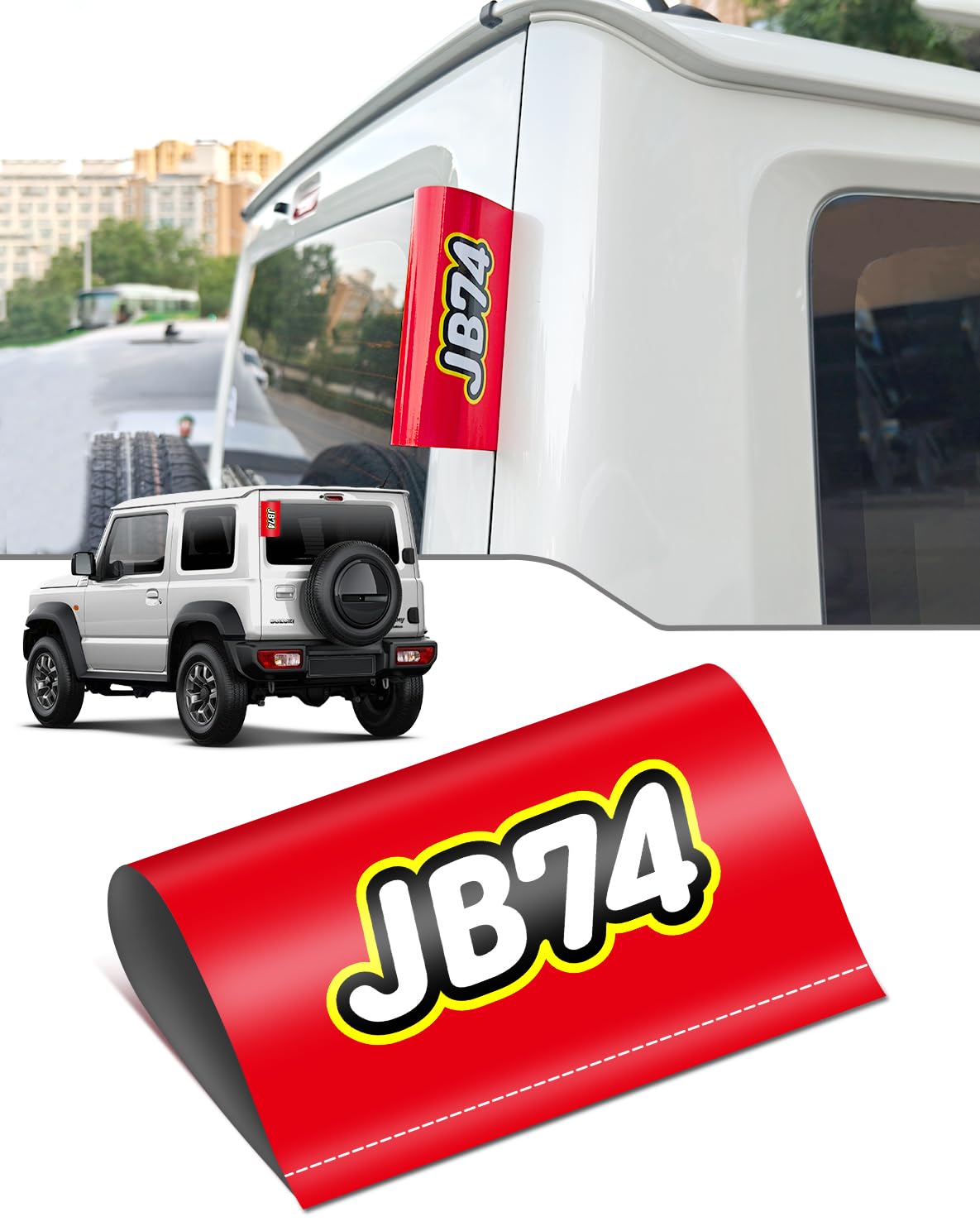 Maplewoodcar Jimny JB74 Aufkleber Originaldesign Teamfahrzeug-Supportartikel Team-Supportartikel Wasserdicht Rot rot von Joom DACH