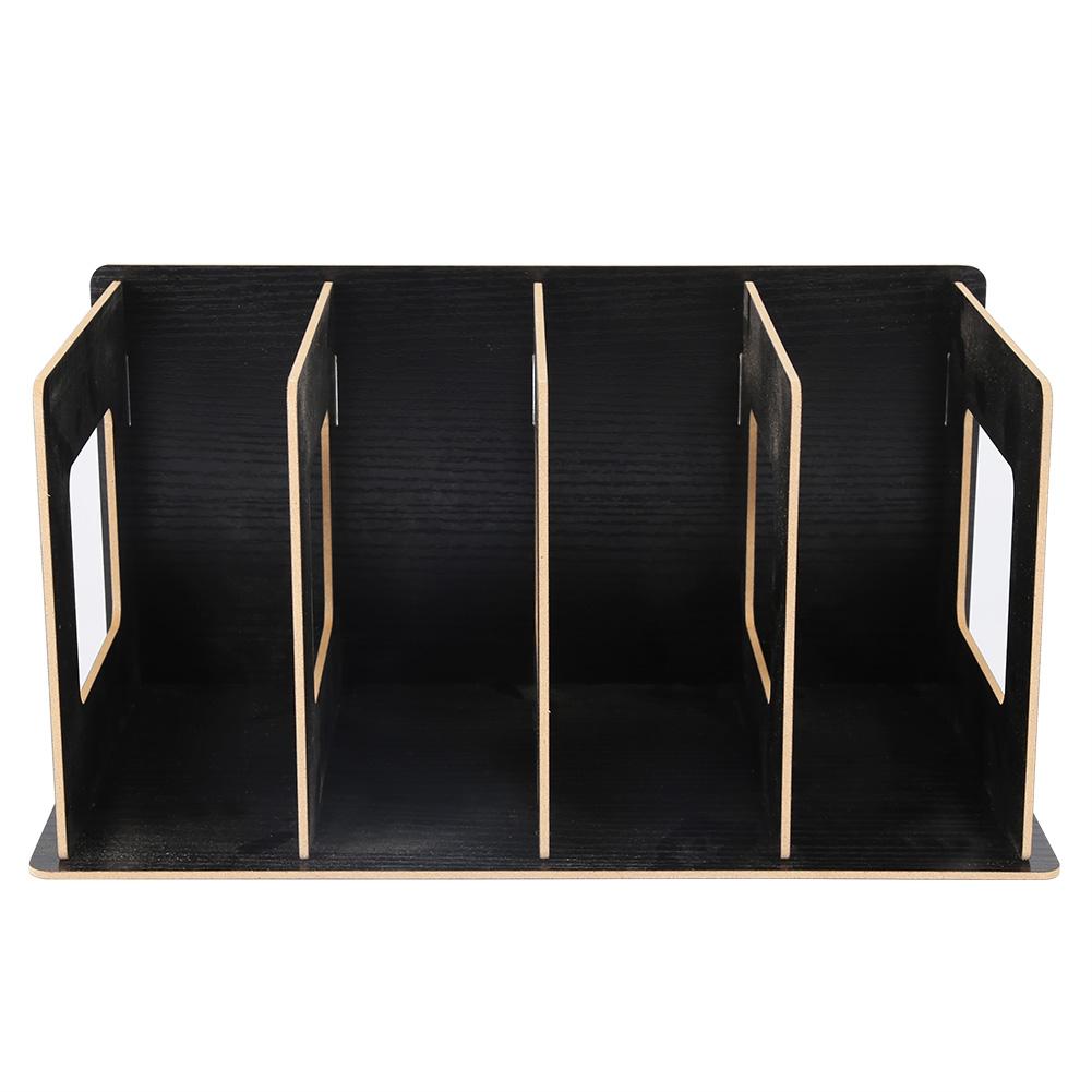 Holz DIY Desktop Bücherregal Rack Bücher DVD Aufbewahrung Zeitschriftenhalter für Studenten Kinder Erwachsene #01 schwarz von Joom DACH