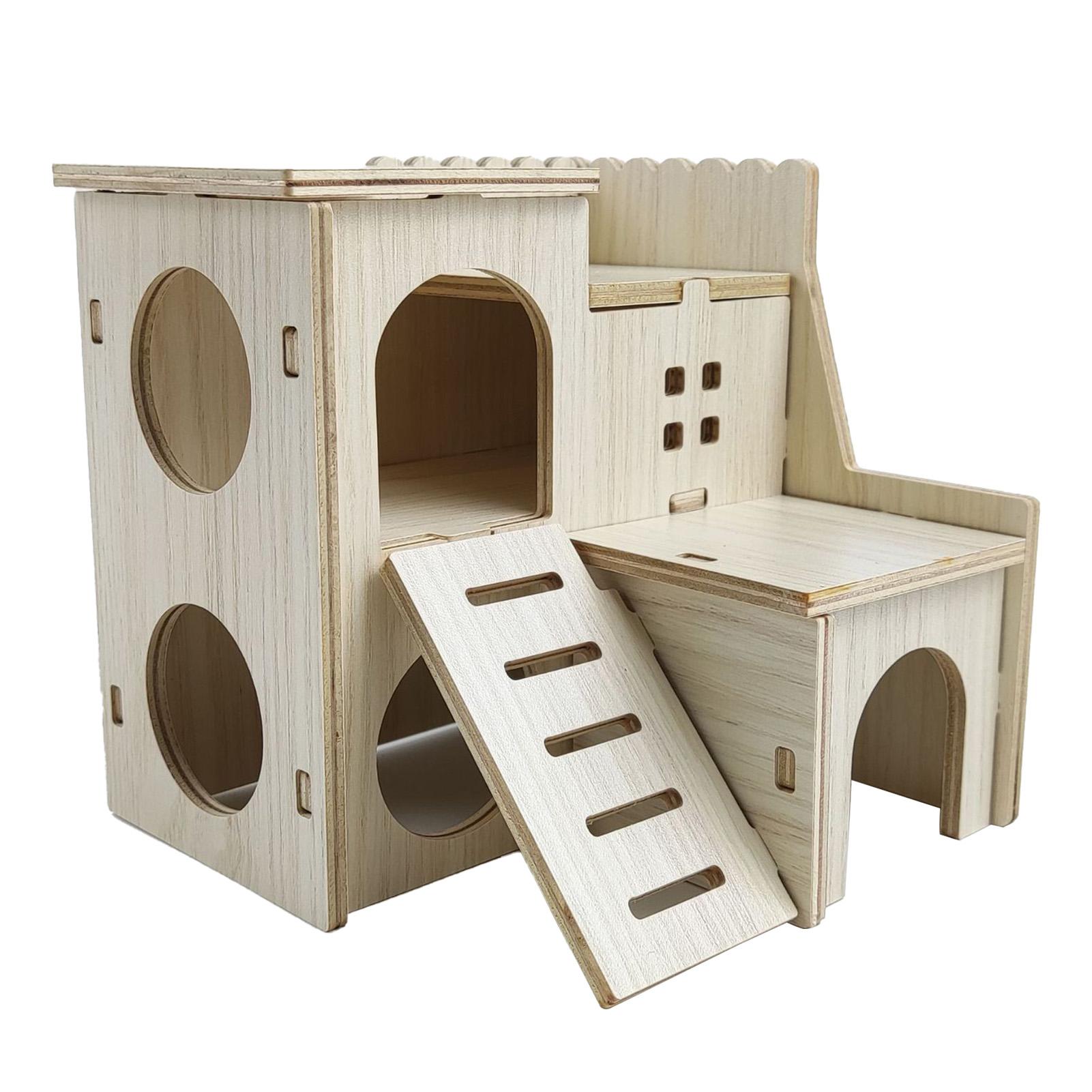 Holz Hamsterhaus Spielzeug Bissfest Hamster Versteck Haus für Hamster Zubehör Skipping von Joom DACH