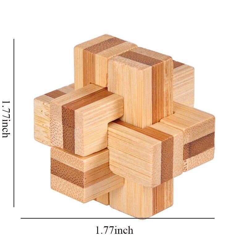 Holz Kong Ming Lock Lu Ban Lock IQ Denkaufgabe Lernspielzeug für Kinder Kinder Montessori 3D-Puzzles Spiel Entsperren Spielzeug Erwachsene Six pass von Joom DACH