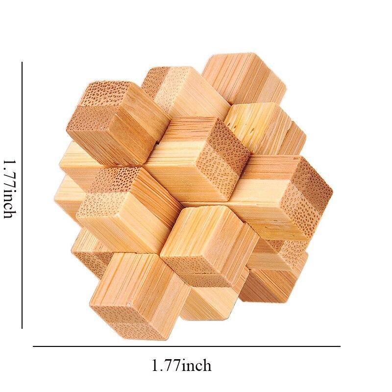 Holz Kong Ming Lock Lu Ban Lock IQ Denkaufgabe Lernspielzeug für Kinder Kinder Montessori 3D-Puzzles Spiel Entsperren Spielzeug Erwachsene Small nine pass von Joom DACH