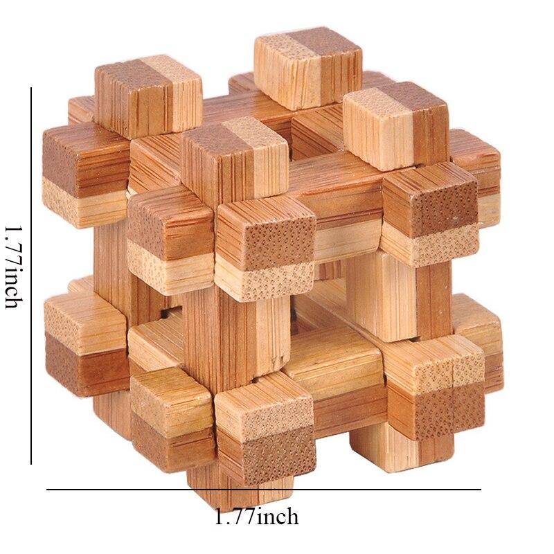 Holz Kong Ming Lock Lu Ban Lock IQ Denkaufgabe Lernspielzeug für Kinder Kinder Montessori 3D-Puzzles Spiel Entsperren Spielzeug Erwachsene Tic Tac Toe von Joom DACH
