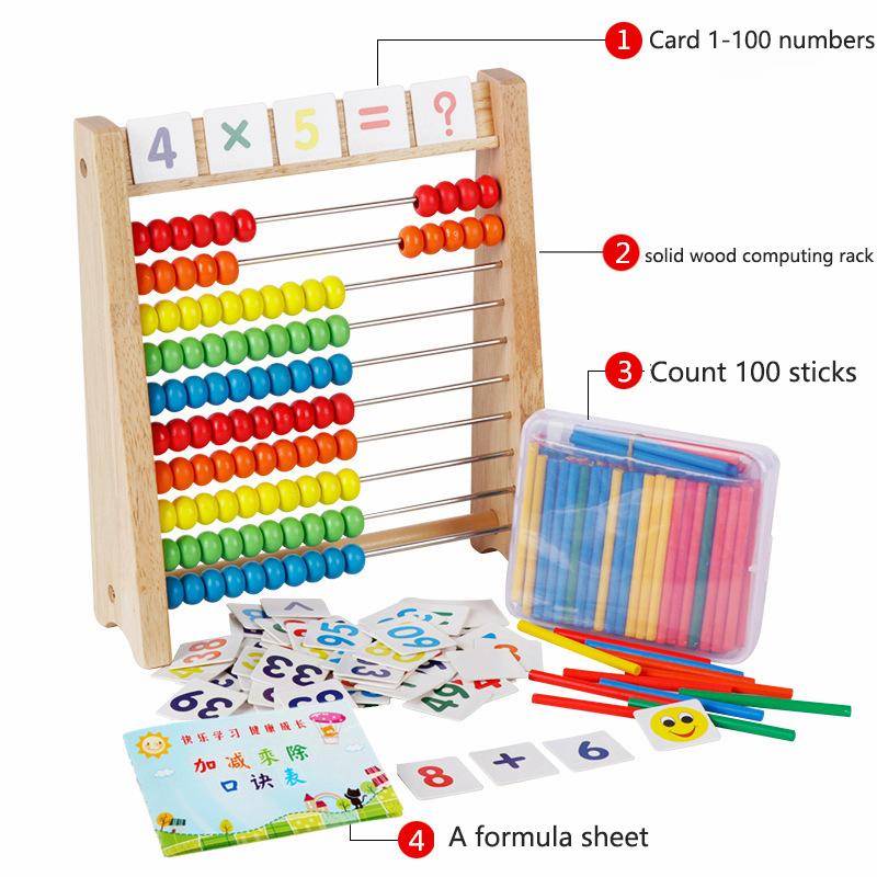 Holz Lehre Zählen Spielzeug Montessori Anzahl Arithmetik Abacus Vorschule Pädagogisches Kinder Mathematik Zähler Kleinkind Geschenk von Joom DACH