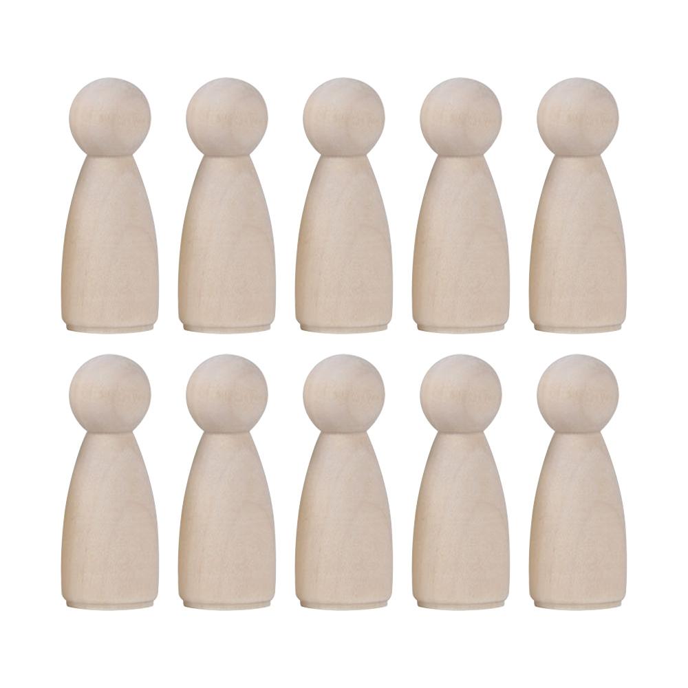 Holz Männlich Weiblich Puppen Handgefertigt Unbemalte Figuren Hochzeitsdekoration Holzklammerpuppe Holzkunst woman 65mm von Joom DACH