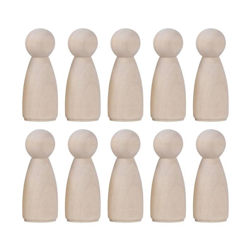 Holz Männlich Weiblich Puppen Handgefertigt Unbemalte Figuren Hochzeitsdekoration Holzklammerpuppe Holzkunst woman 65mm von Joom DACH