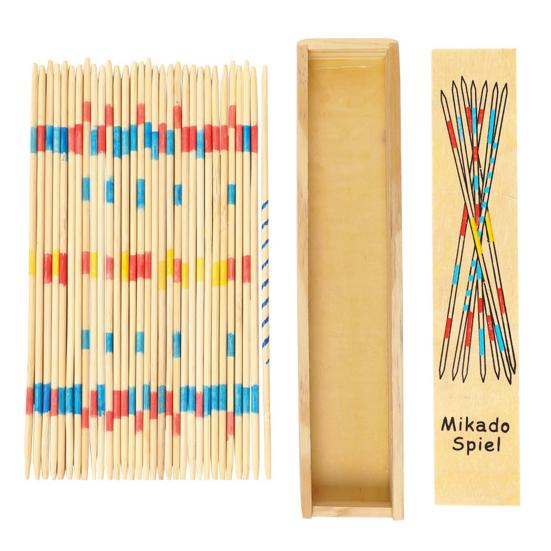 Holz-Mikado-Spiel mit Box für Kinder und Erwachsene, interaktives klassisches Brettspiel, Denksportaufgabe, pädagogisches langes Bambus-Mikado-Spielzeug für den Schreibtisch bunt von Joom DACH