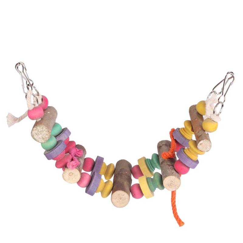 Holz Vogel Haustiere Hängende Schaukel Farbe Aktivität Spielbrücke Schleifen Kauen Beißen Käfig Spielzeug für Papagei von Joom DACH