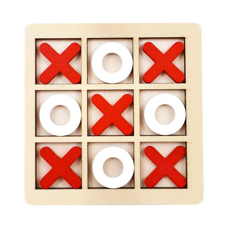 Holz XO Tic Tac Toe Spiel Mini Schachbrett Interaktion Puzzle Training Montessori Lernspielzeug Geschenk für Kinder Jungen Mädchen 1PCS von Joom DACH