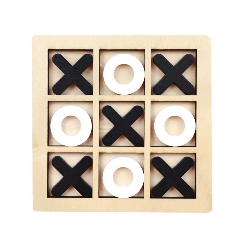 Holz XO Tic Tac Toe Spiel Mini Schachbrett Interaktion Puzzle Training Montessori Lernspielzeug Geschenk für Kinder Jungen Mädchen 1PCS von Joom DACH