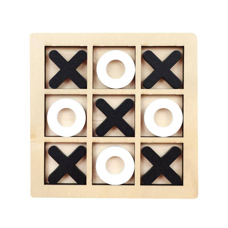 Holz XO Tic Tac Toe Spiel Mini Schachbrett Interaktion Puzzle Training Montessori Lernspielzeug Geschenk für Kinder Jungen Mädchen 1PCS von Joom DACH
