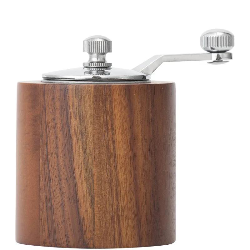Holzpfeffermühle, manuelle Leinsamenmühle, Pfeffermühle, einstellbare Grobheit, Haushaltsmahlflasche, Handkurbel, Gewürzmühle von Joom DACH