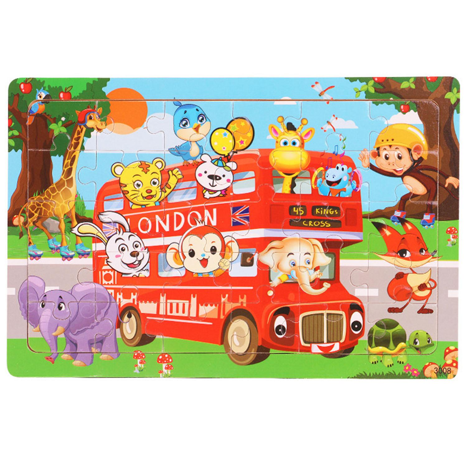 Holzpuzzles für Kinder im Alter von 3 bis 5 Jahren, 30-teilige bunte Holzpuzzles von Joom DACH