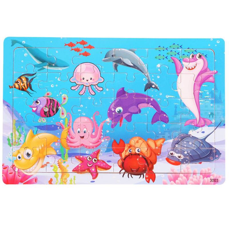 Holzpuzzles für Kinder im Alter von 3 bis 5 Jahren, 30-teilige bunte Holzpuzzles von Joom DACH